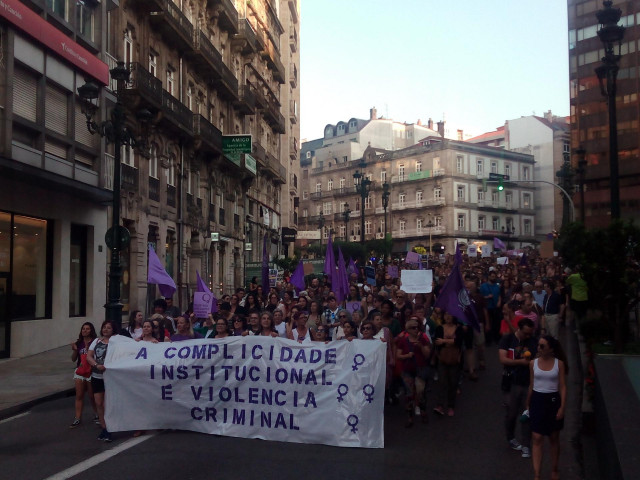 Manifestación contra la puesta en libertad de 'La Manada'