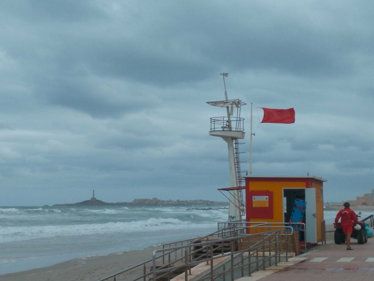 Bandera roja, playa