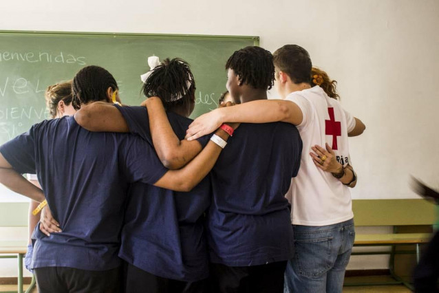 Algunos de los migrantes acogidos del Aquarius