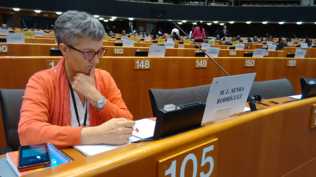 Lídia Senra en el Parlamento Europeo