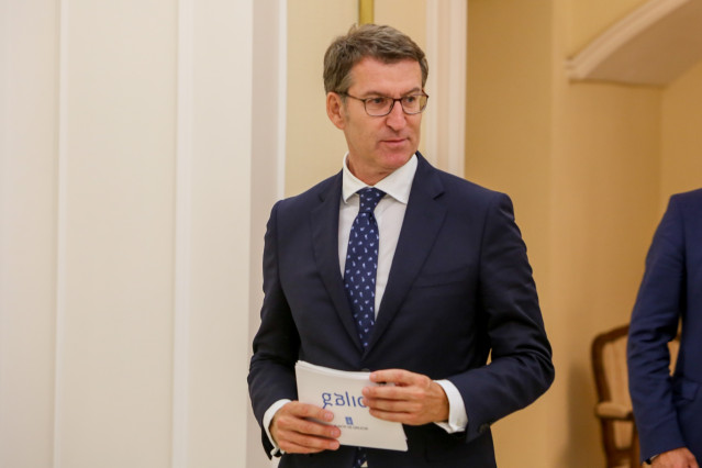 Alberto Núñez Feijóo tras reunirse con la ministra de Hacienda