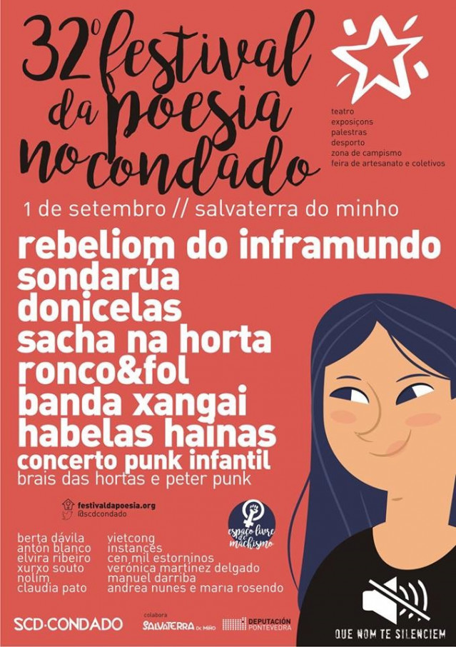 Cartel de la 32 edición del Festival de Poesía no Condado.