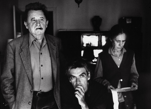 Danièle Huillet, Pedro Costa  y Jean-Marie Straub (de dcha. A izq.)