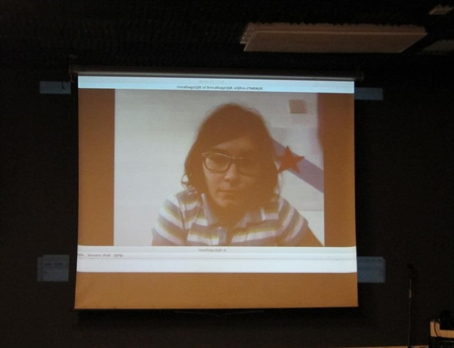 María Osorio en una imagen de la videoconfencia ofrecida en 2014