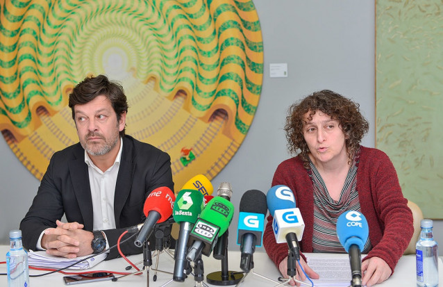 Goretti Sanmartín en la presentación del informe sobre Meirás