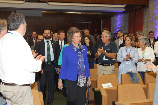 La reina Sofía en el primer día de congreso, durante la inauguración.
