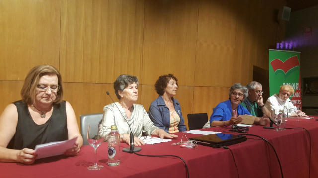 Lídia Senra en el acto de clausura de una jornada sobre las pensiones públicas.