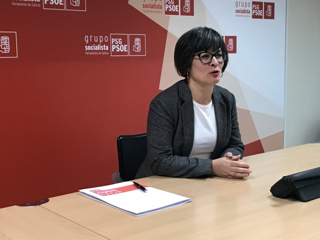 La viceportavoz parlamentaria del PSdeG, Patricia Vilán, en rueda de prensa