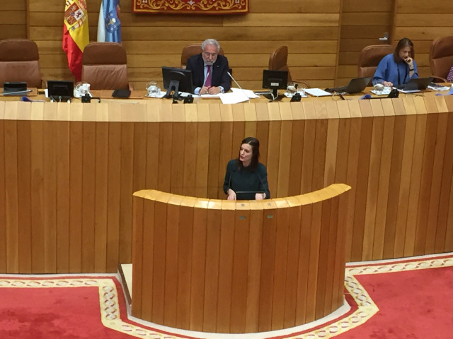 Olalla Rodil (BNG), en la tribuna de oradores de la Cámara