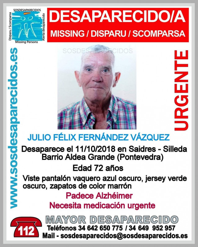 Julio Félix Fernández, desaparecido en Silleda