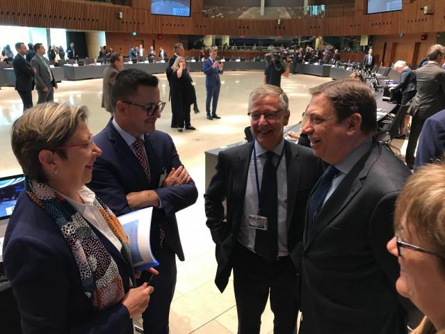 Consejo de Ministros de Pesca en el que participa la conselleira Rosa Quintana