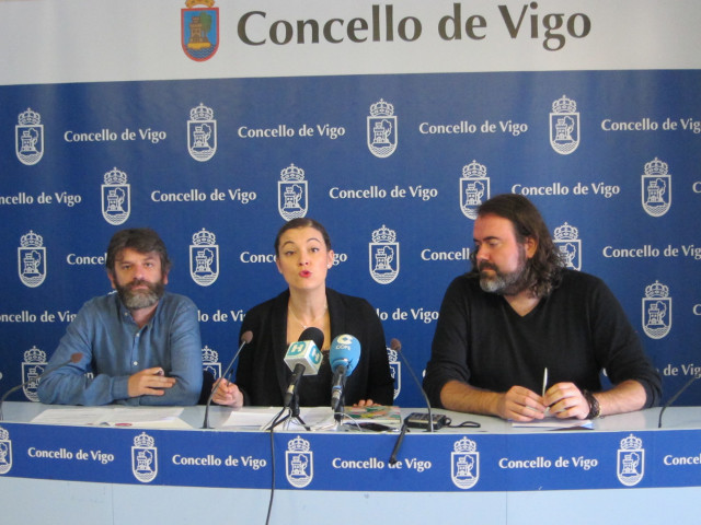 Jácome, Solla y Pérez en el Concello de Vigo.