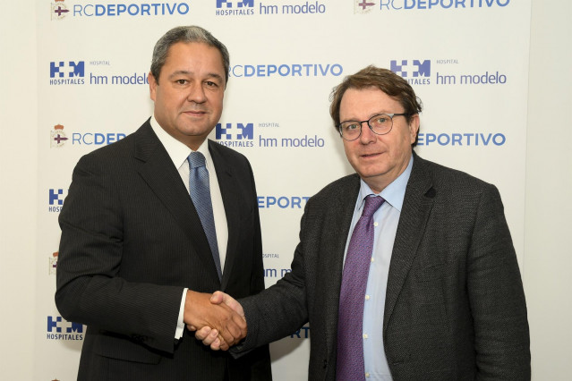 Tino Fernández y Rafael Sllva,convenio HM Hospitales
