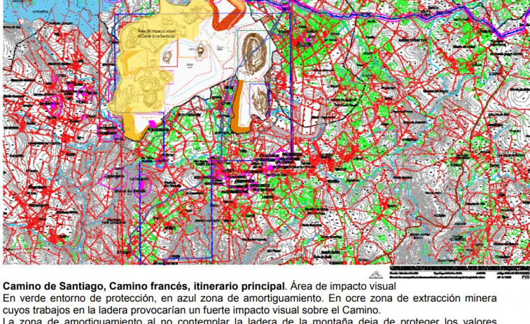 Comité de la ONU alerta que la mina de Touro sepultará parte del Camino de Santiago original