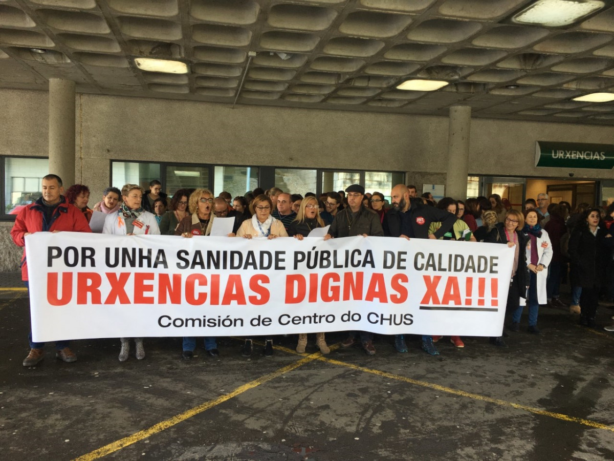 Protesta del personal de Urxencias del CHUS