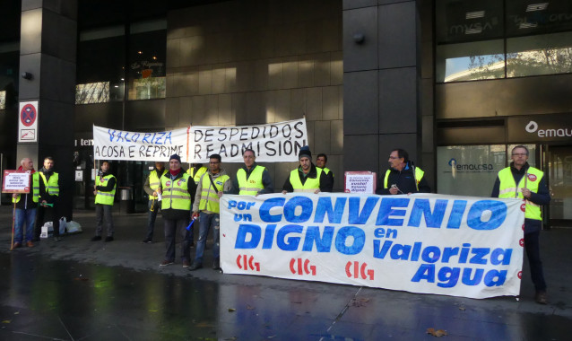 Protesta trabajadores Valoriza Agua