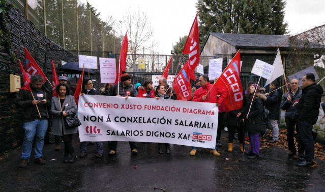 Protesta de trabajadores del centro de menores de Ourense.