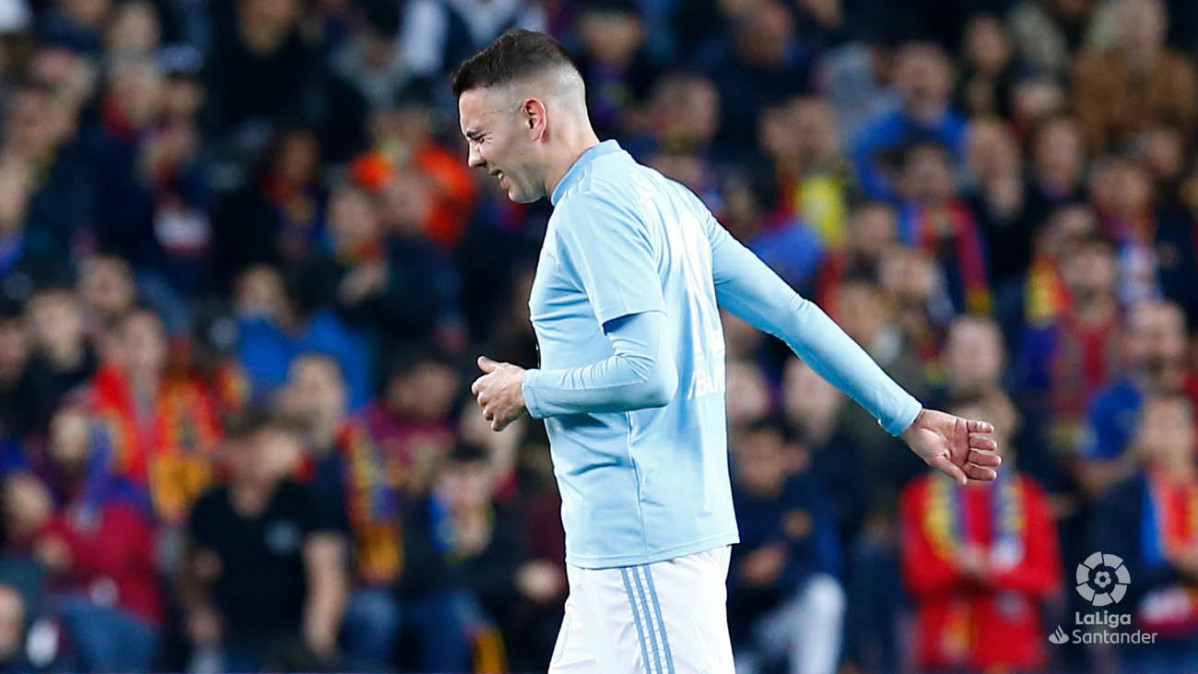 Iago aspas camp nou barcelona lesion cambio liga celta vigo 2018