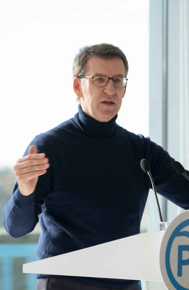 El presidente de la Xunta, Alberto Núñez Feijóo, durante el acto