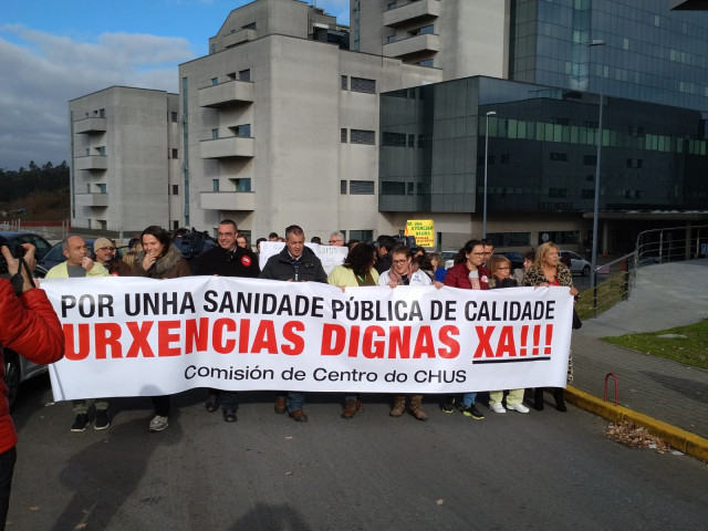 Protesta de personal de Urgencias del CHUS.