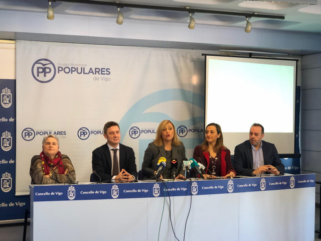 El grupo municipal del PP de Vigo en el Ayuntamiento.