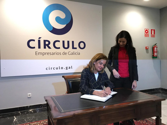Carmela Silva en el Círculo de Empresarios en Vigo.