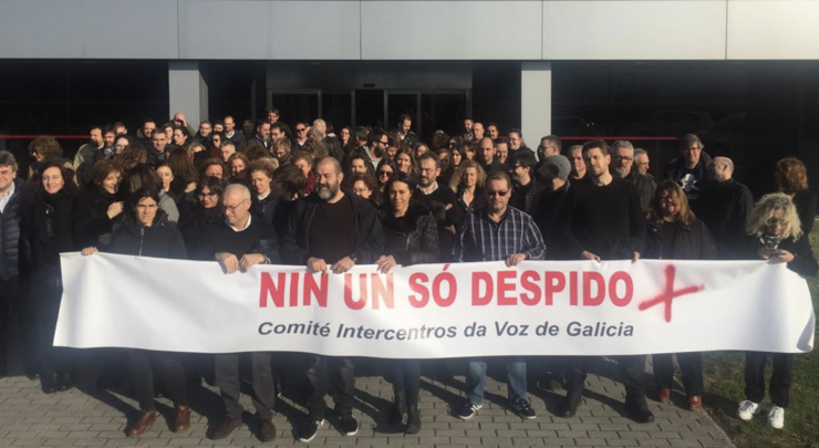 Protesta comite la voz de galicia