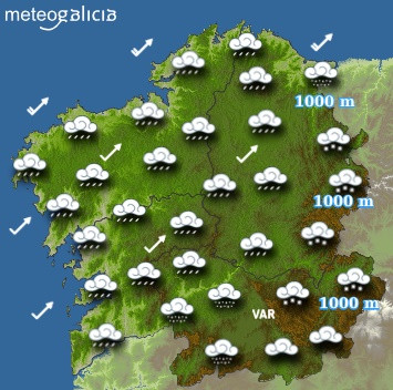 PREDICCIONES PARA EL VIERNES 18 DE ENERO EN GALICIA.