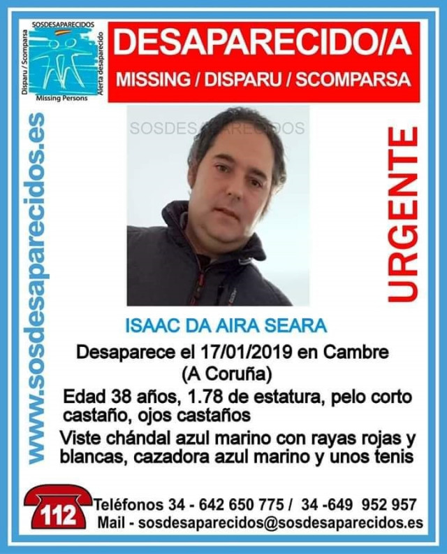 Cartel del desaparecido en Cambre