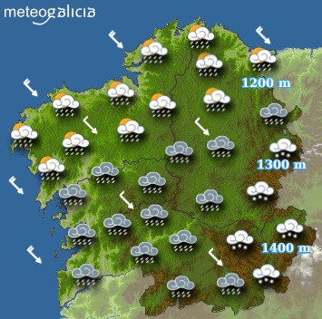 Predicciones para el martes 22 de enero en Galicia.