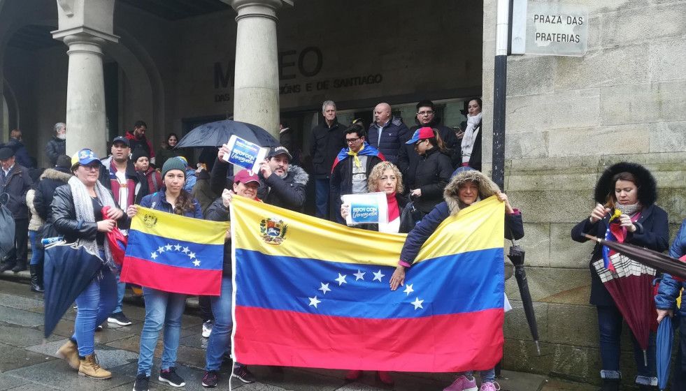 Venezolanos concentrados en Santiago de Compostela