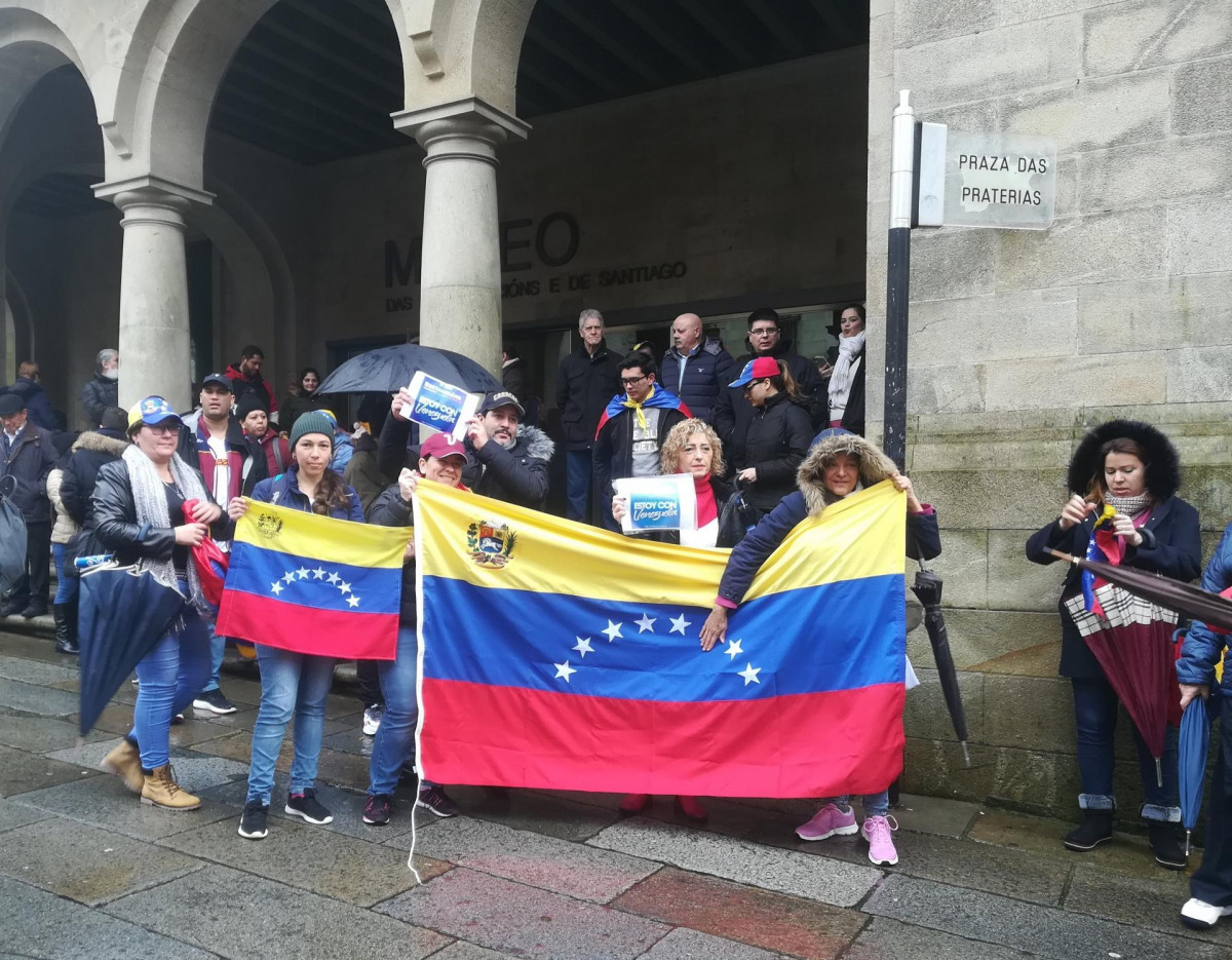 Venezolanos concentrados en Santiago de Compostela