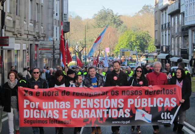 Manifestación en Santiago de Compostela por unas pensiones públicas 