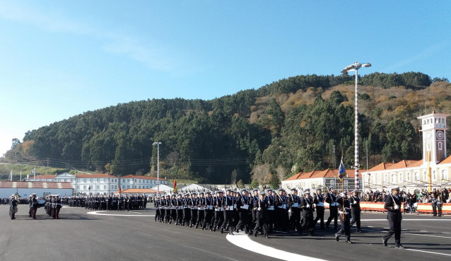 Imagen de los marineros jurando Bandera