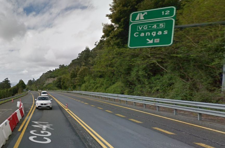 Recién ampliado, parte del Corredor del Morrazo cortado por desprendimiento