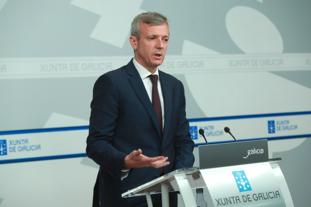 El vicepresidente de la Xunta, Alfonso Rueda, comparece en rueda de prensa tras