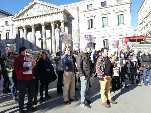 Ana Miranda, en la concentración con víctimas del Alvia