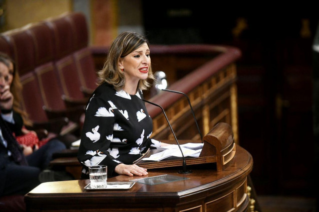 Yolanda Díaz, diputada de En Marea, en el Congreso