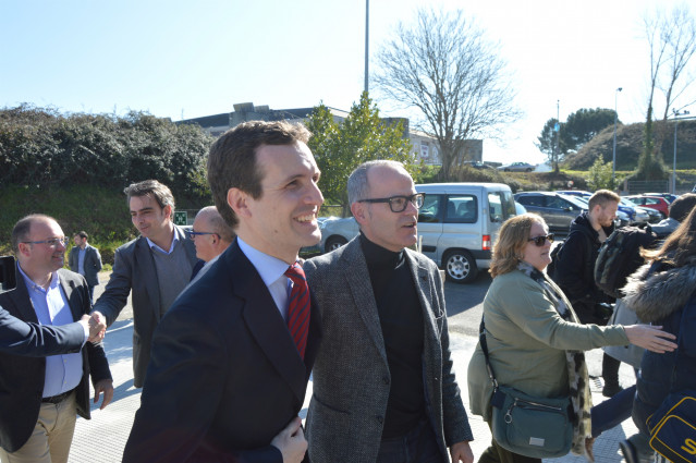 Pablo Casado, presidente del PP, en una visita en Ourense.