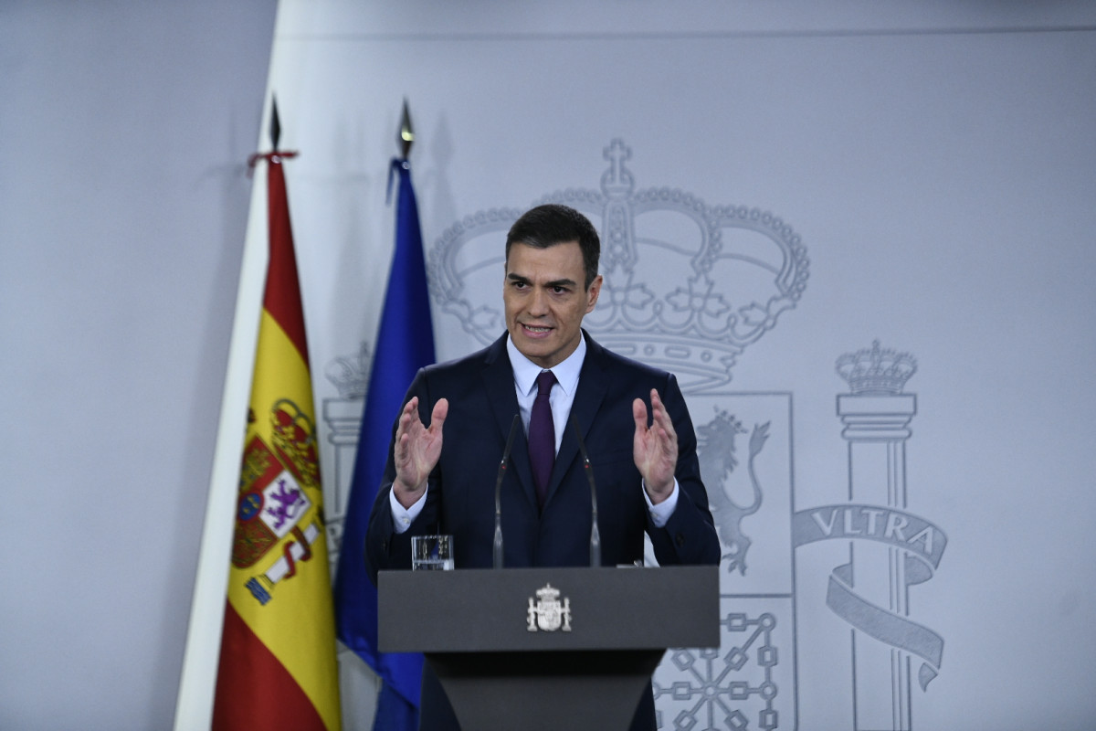 Declaración institucional de Pedro Sánchez para comunicar la fecha de las próxim