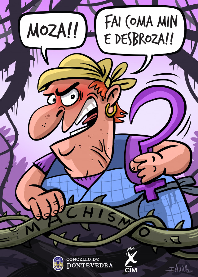 Cartel del 8M del Ayuntamiento de Pontevedra.