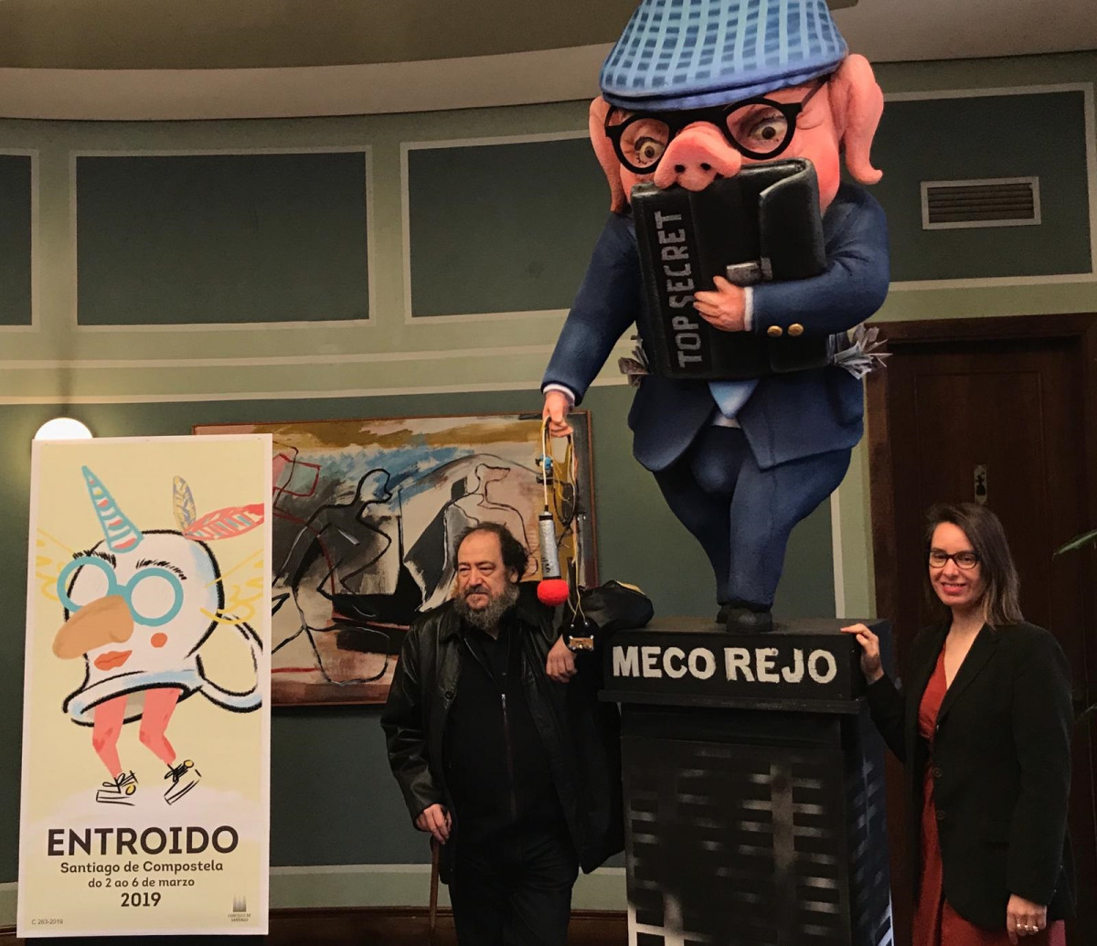 Figura del 'Meco' de Villarejo en el carnaval de Santiago