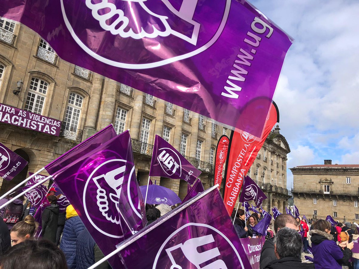 Manifestacion feminista obradoiro psdeg santiago ugt