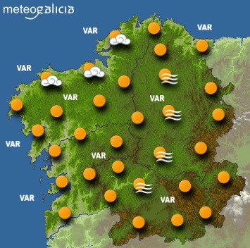 Predicciones meteorológicas para este viernes en Galicia: Cielo poco nublado y t