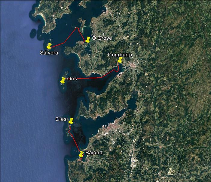 Mapa tres recorridos