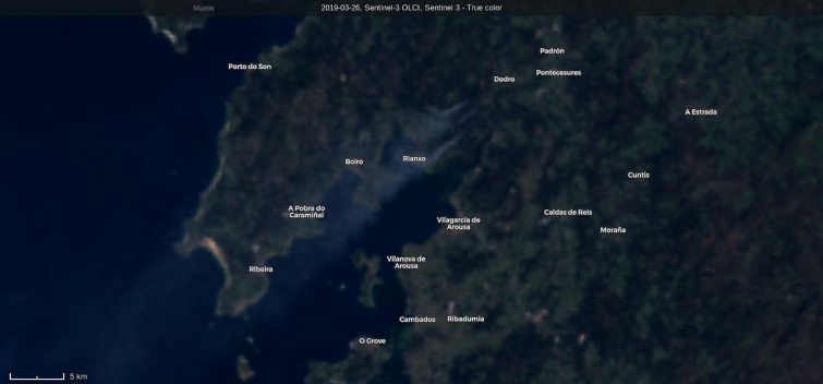 El incendio de Rianxo alcanzó tales proporciones que se pudo ver desde el espacio