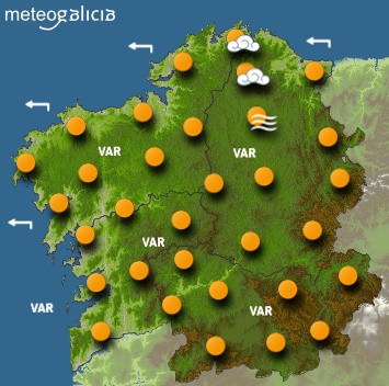 Predicciones meteorológicas para viernes en Galicia: Cielo poco nublado y temperaturas máximas en ascenso
