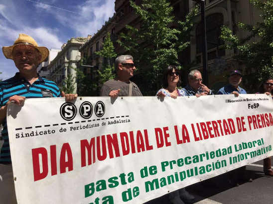 Manifestacion sindicato de periodistas de andalucia