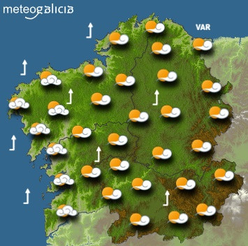 Predicciones meteorológicas para este sábado en Galicia: Lloviznas que empezarán por la tarde y temperaturas en ascenso