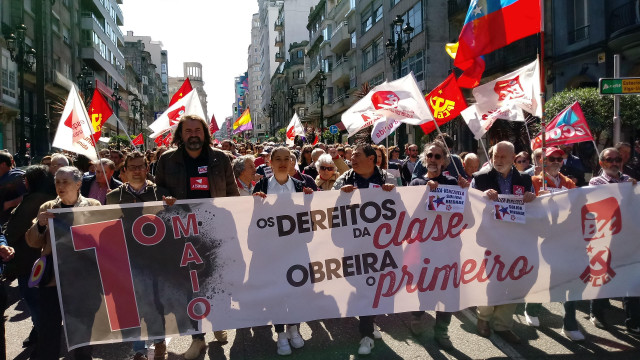 EU se manifiesta en Vigo para denunciar el aumento de la siniestralidad laboral y la consolidación de la precariedad